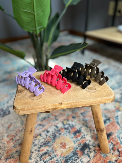 lilac fuchsia black and brown zig zag claw clips