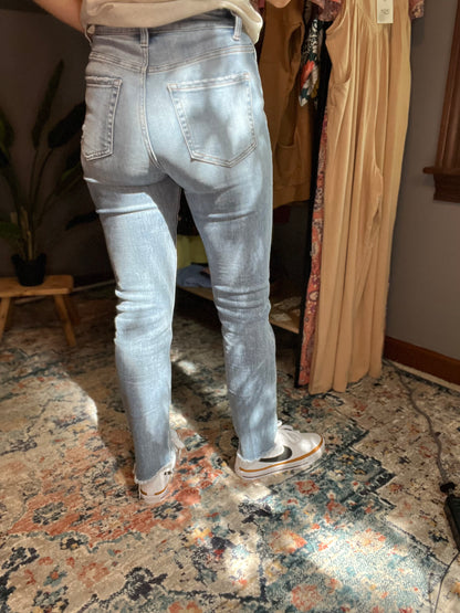 vervet straight leg ultra high rise jeans in light wash